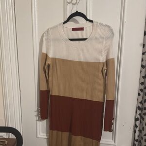Colorblock Ribbed Knit Dress